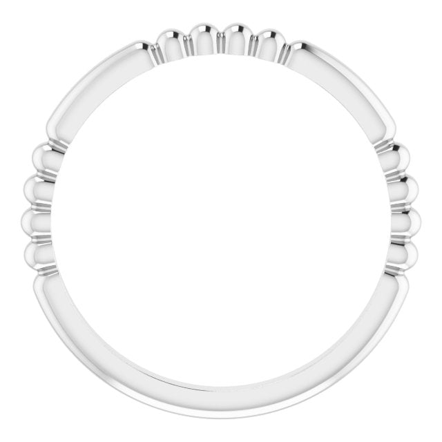 14k White Stackable Bead Ring