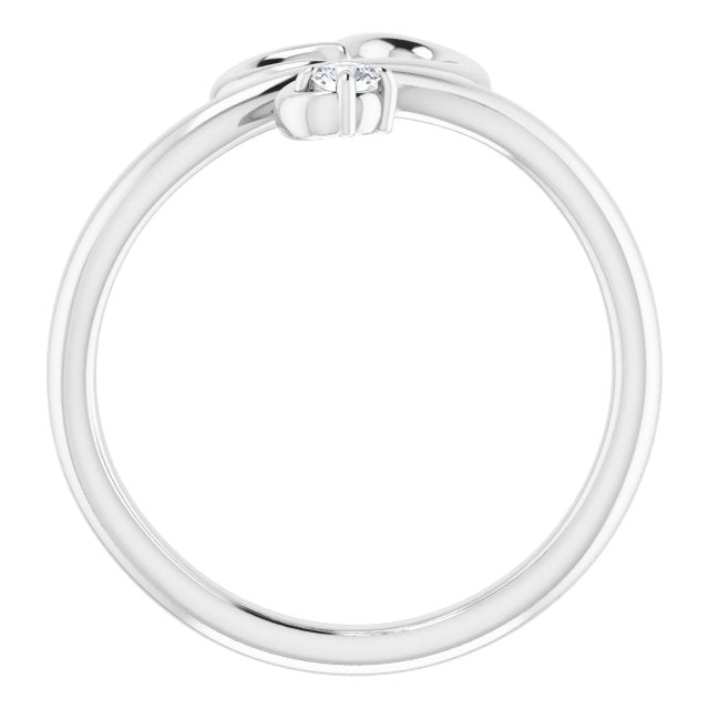 14k White .06 Ctw Natural Diamond Heart Ring