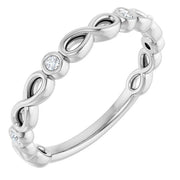 14k White .05 Ctw Natural Diamond Anniversary Band