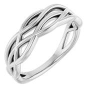 14k White Criss-cross Ring