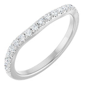 14k White 1/4 Ctw Natural Diamond Matching Band