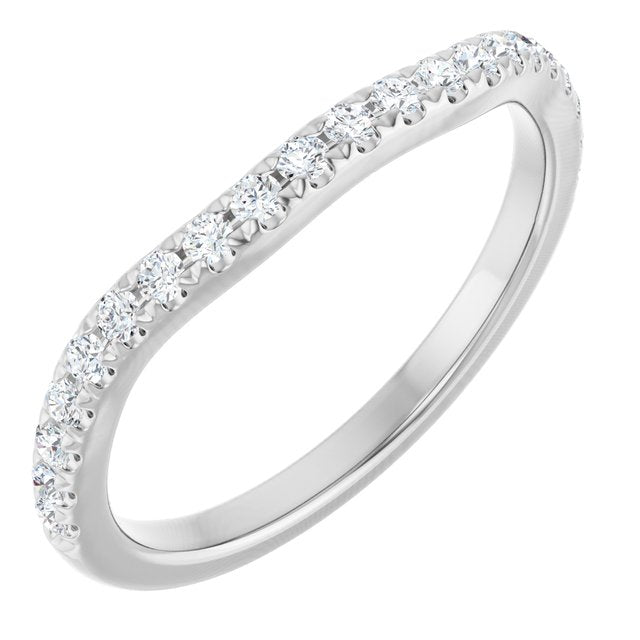 14k White 1/4 Ctw Natural Diamond Matching Band