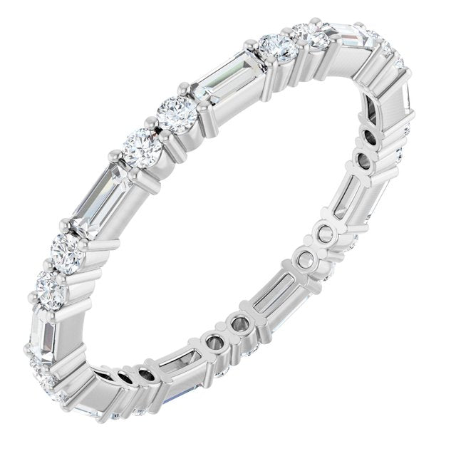 14k White 3/4 Ctw Natural Diamond Eternity Band Size 7