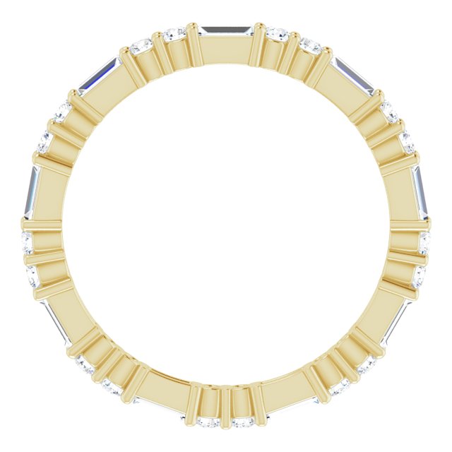 14k Yellow 3/4 Ctw Natural Diamond Eternity Band Size 6.5