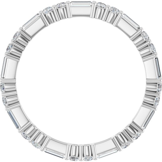 14k White 3/4 Ctw Natural Diamond Eternity Band Size 7