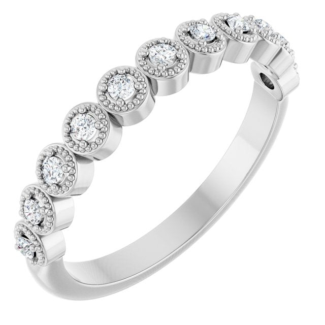14k White 1/6 Ctw Natural Diamond Anniversary Band