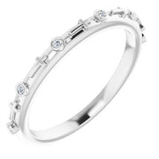 14k White .03 Ctw Natural Diamond Cross Ring