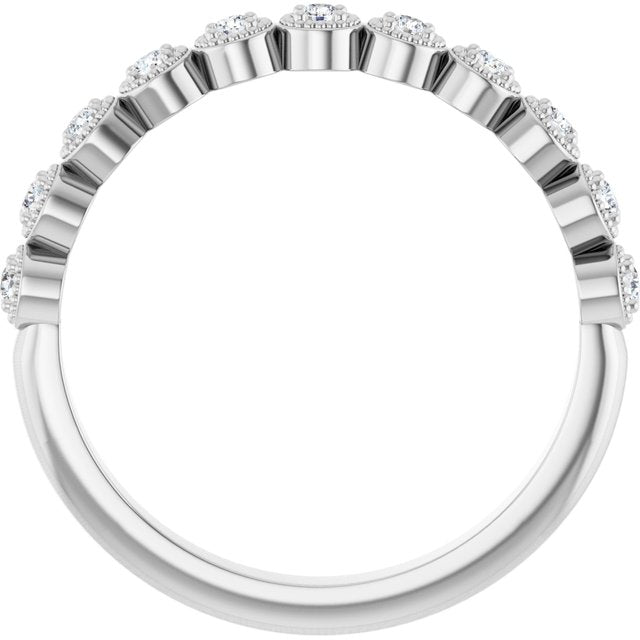 14k White 1/6 Ctw Natural Diamond Anniversary Band