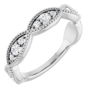 14k White 1/2 Ctw Natural Diamond Anniversary Band