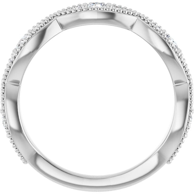 14k White 1/2 Ctw Natural Diamond Anniversary Band