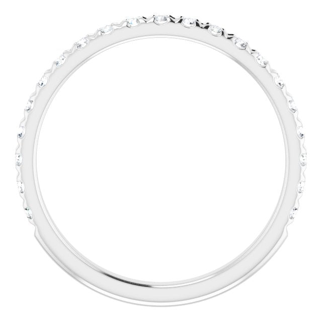 14k White 3/8 Ctw Natural Diamond Matching Band