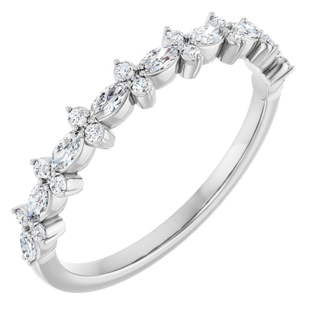 14k White 1/3 Ctw Natural Diamond Anniversary Band