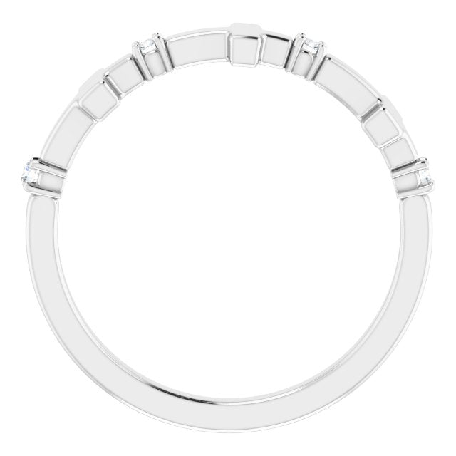 14k White .05 Ctw Natural Diamond Cross Ring