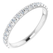 14k White 3/8 Ctw Natural Diamond Matching Band