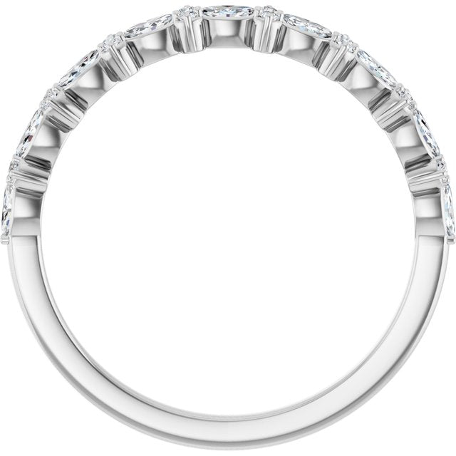 14k White 1/3 Ctw Natural Diamond Anniversary Band