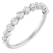 14k White 5/8 Ctw Natural Diamond Anniversary Band