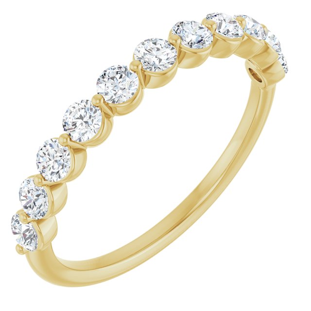 14k Yellow 5/8 Ctw Lab-grown Diamond Anniversary Band