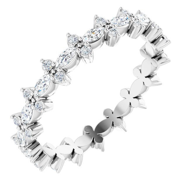 14k White 5/8 Ctw Natural Diamond Eternity Band Size 7