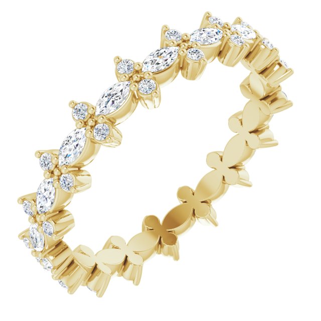 14k Yellow 5/8 Ctw Natural Diamond Eternity Band Size 7