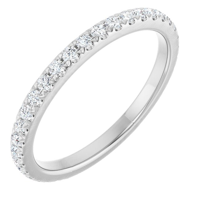 14k White 3/8 Ctw Natural Diamond Anniversary Band