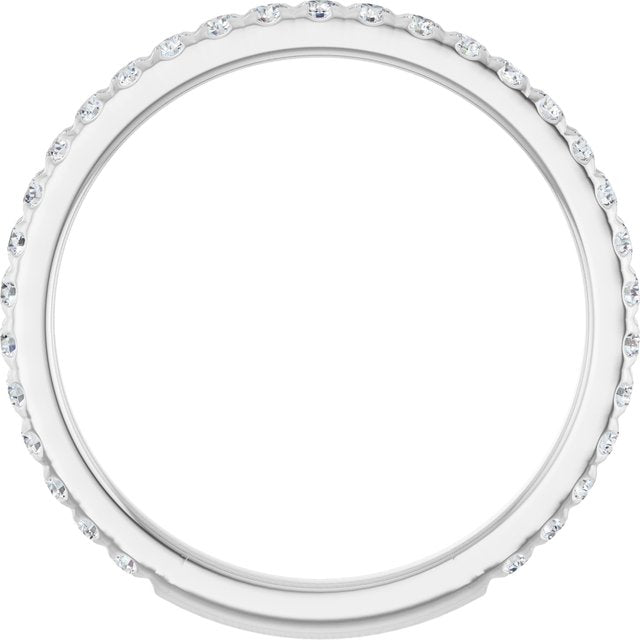 14k White 3/8 Ctw Natural Diamond Anniversary Band