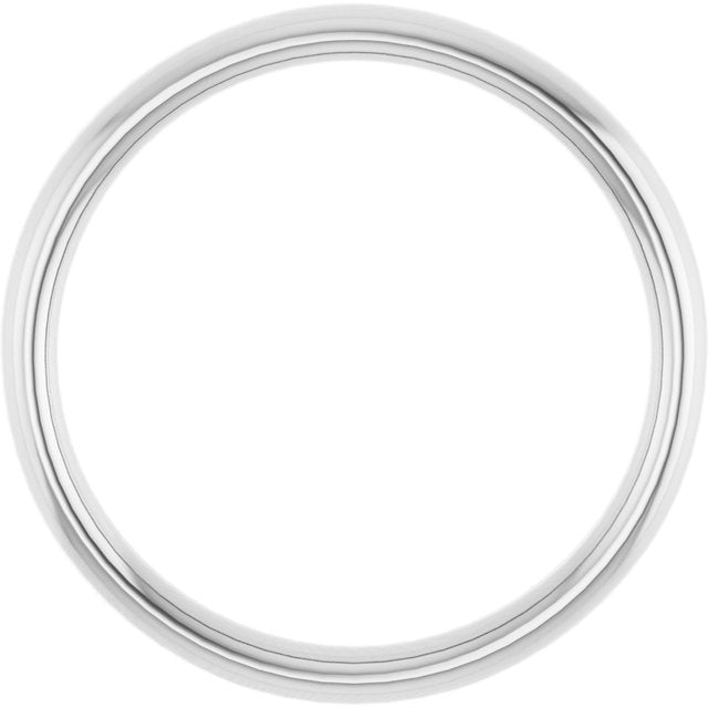 14k White Wedding Band