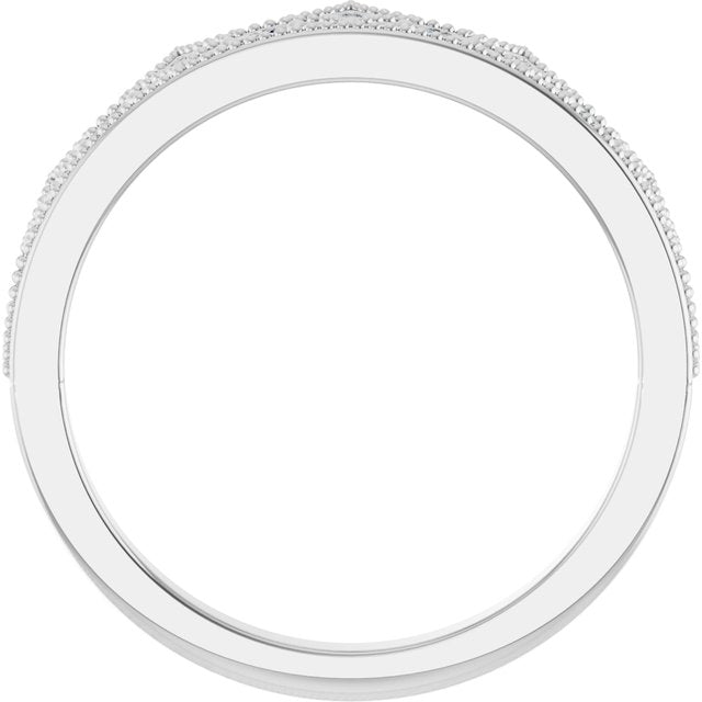 Sterling Silver 1/10 Ctw Natural Diamond Crown Ring