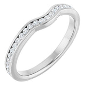 14k White 1/4 Ctw Diamond Band For 6.5 Mm Round Ring