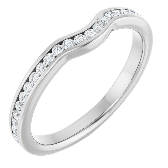 14k White 1/4 Ctw Diamond Band For 6.5 Mm Round Ring