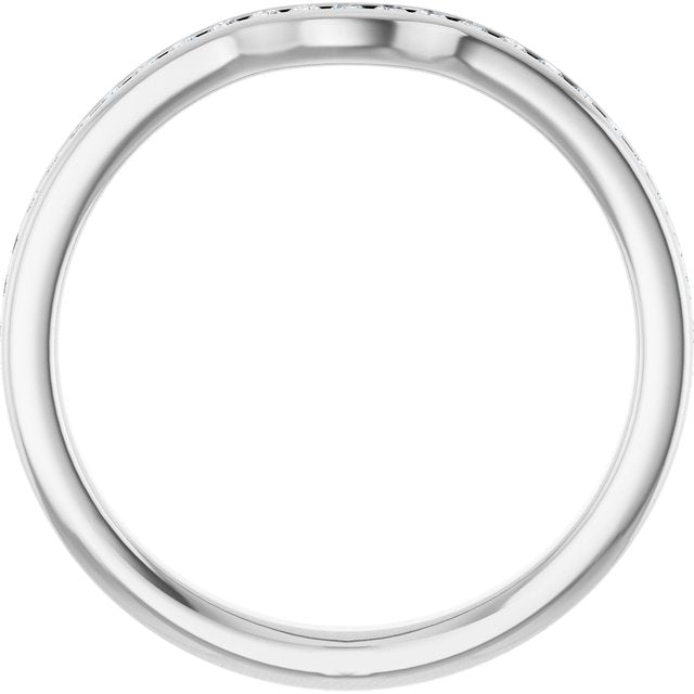 14k White 1/4 Ctw Diamond Band For 6.5 Mm Round Ring