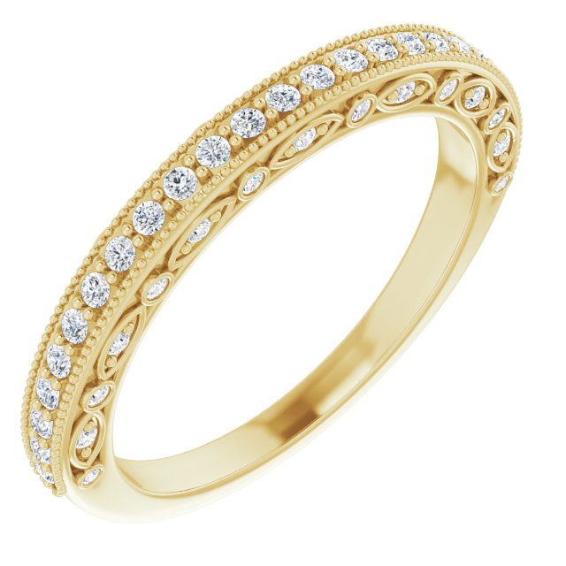 14k Yellow 1/3 Ctw Natural Diamond Matching Band