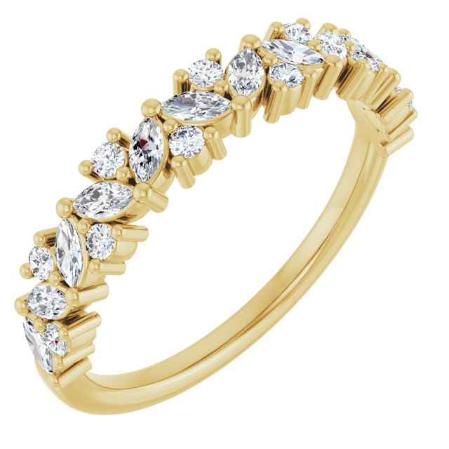 14k Yellow 1/2 Ctw Natural Diamond Anniversary Band