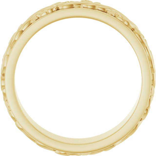 14k Yellow 7 Mm Sculptural Band Size 11