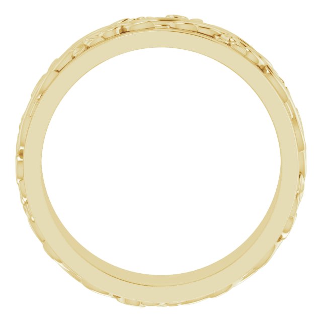 14k Yellow 7 Mm Sculptural Band Size 11.5