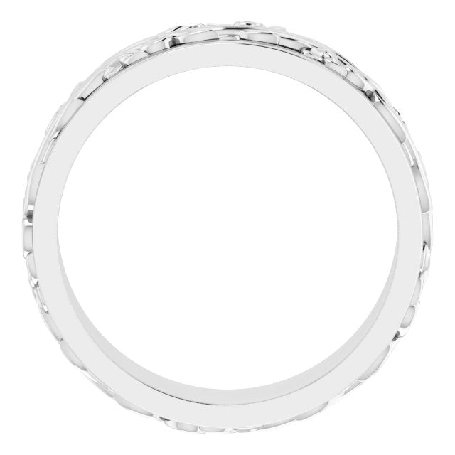 Sterling Silver 7 Mm Sculptural Band Size 12