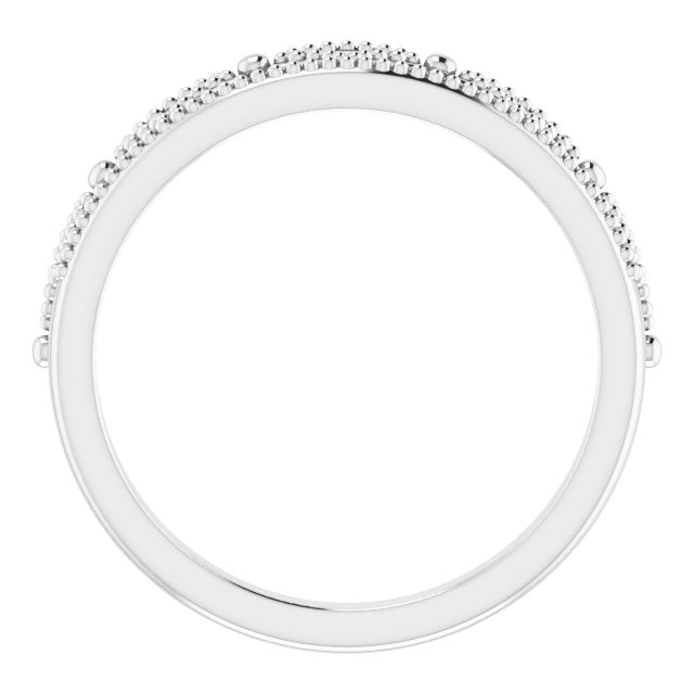 Sterling Silver .04 Ctw Natural Diamond Crown Ring