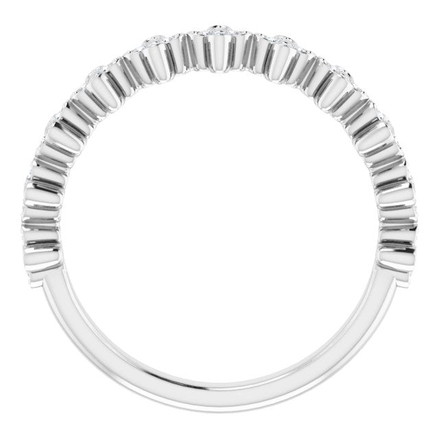 14k White 1/6 Ctw Natural Diamond Stackable Clover Ring