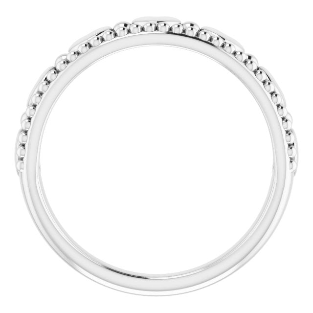 Sterling Silver Stackable Beaded Heart Ring
