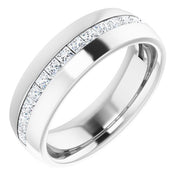 14k White 1 Ctw Natural Diamond Band