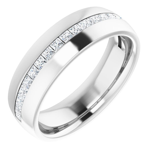 14k White 5/8 Ctw Natural Diamond Band
