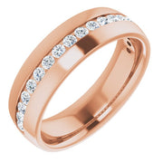 14k Rose 1/2 Ctw Natural Diamond Band