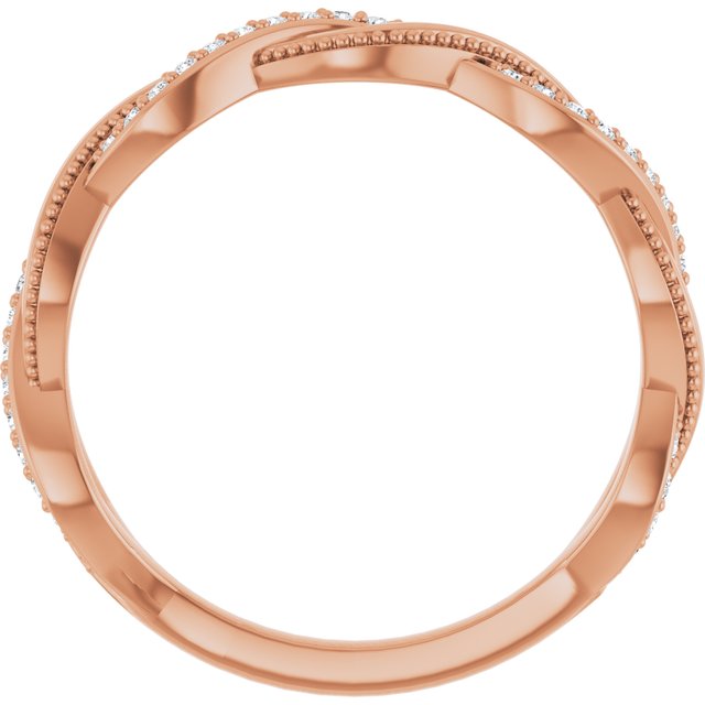 14k Rose 1/8  Ctw Natural Diamond Anniversary Band