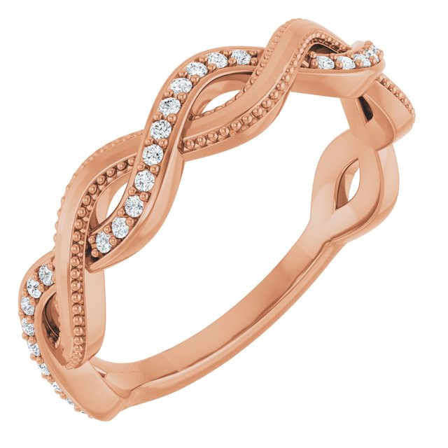 14k Rose 1/8  Ctw Natural Diamond Anniversary Band