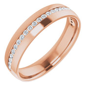 14k Rose 3/8 Ctw Natural Diamond Band