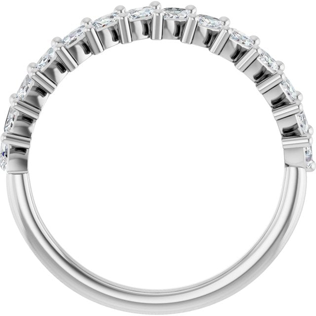 14k White 3/4 Ctw Natural Diamond Anniversary Band