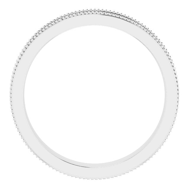 14k White 3.65 Mm Floral Band