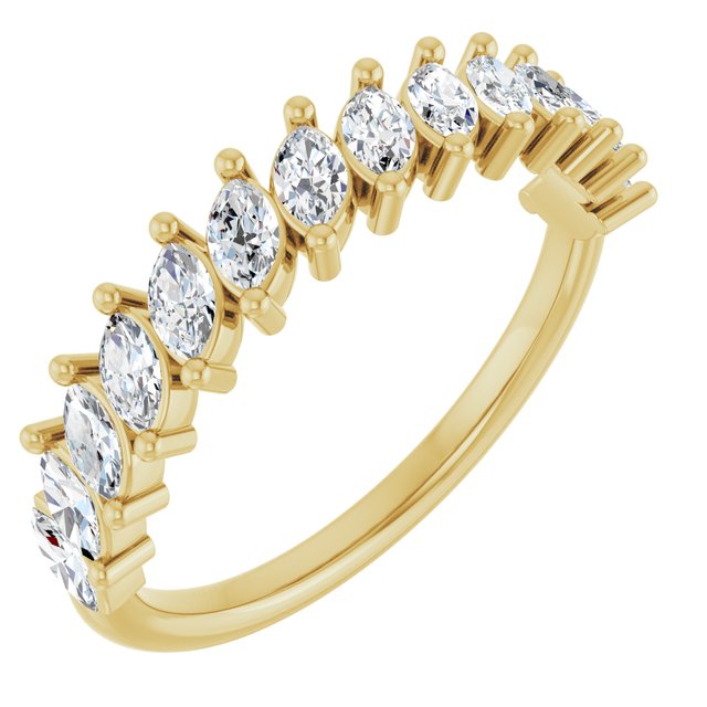 14k Yellow 3/4 Ctw Natural Diamond Anniversary Band