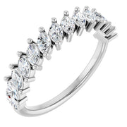 14k White 3/4 Ctw Natural Diamond Anniversary Band