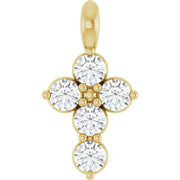 14K Yellow 1/6 CTW Natural Diamond Cross Pendant