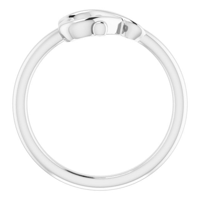 Sterling Silver Cross With Heart Youth Ring
